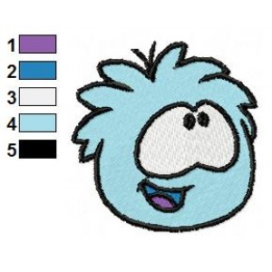 Blue Puffle Embroidery Design